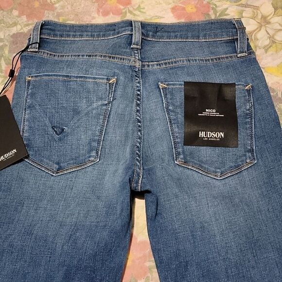 Hudson Nico Mid Rise Cigarette Slim Straight Leg Kick Hem Ankle Jeans Size 24 - Picture 7 of 11